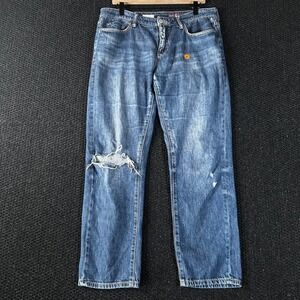 PILGRO Ripped Jeans Women Size 29 Blue Distressed Straight Leg Denim